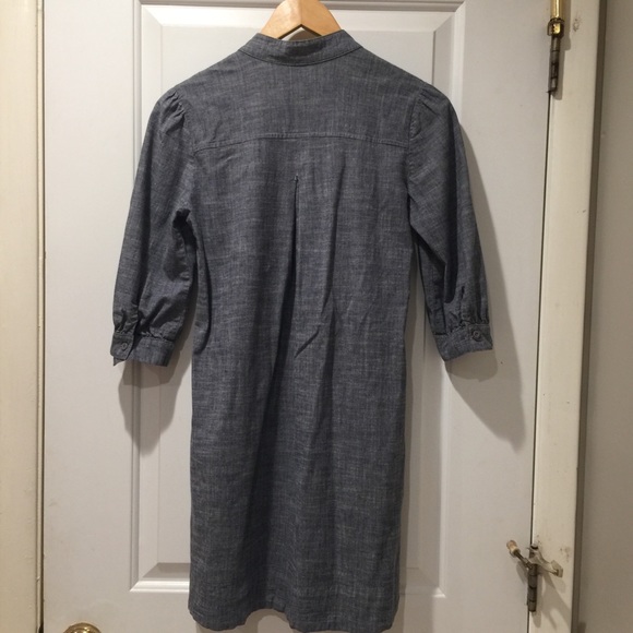 Joyce Leslie Grey Heavy Linen Blend Dress Pockets - Picture 3 of 5